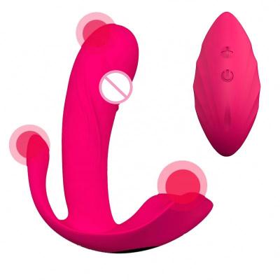 China 3 point vibrator invisible vibrating 3 point eggs G spot panty silicone wearable vibrator remote control Clit stimulation for sale