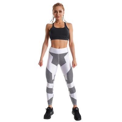 China High Waist Elastic Tights Women's Workout Fashion Black Breathable Printed Women's 2 Piece Yoga Set for sale