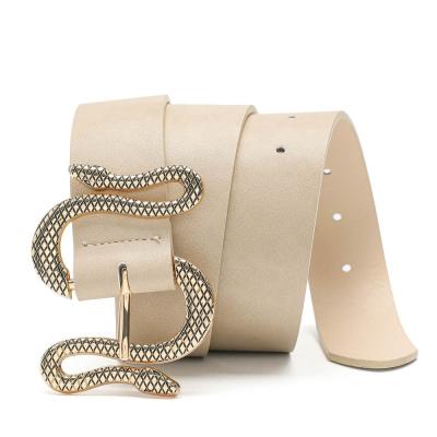 China Fashion.Casual New Fashion Women's Snake Belt with Snake Buckle and PU Women's Fashionable Belt for sale