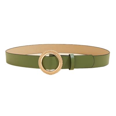 China New Factory Style Custom Fashion.Casual Alloy Leather Women's Fancy Green Buckle Waist PU Belts for sale