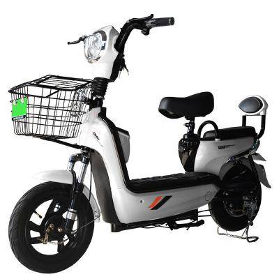 China Steel Electric Motorcycle Easy Climb Adult 14 Inch Long Tire 2 Seat 150KM Resistance Vacuum Tire 350W Unisex Load 200Kg for sale