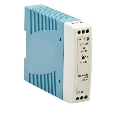 China Single output DIN rail power supply 20W 15V 1.34A MDR-20-15 for sale