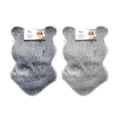 China Synthetic Faux Fur Sheep Blanket Grey&Silver for sale