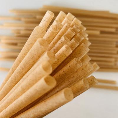 China Bagasse Straws 6mm 210mm Disposable 100% Total Biodegradable Sugar Cane Straw for sale