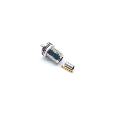 China Communication smc rf coaxial connector rf n type female bulkhead connector for antenna cable for sale