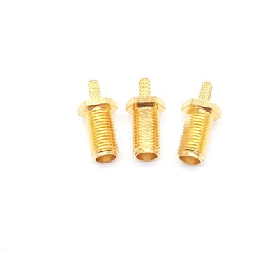 China New Arrivals Straight Bulkhead Waterproof Adapter Gold Plated SMA Male To Sma Female for sale