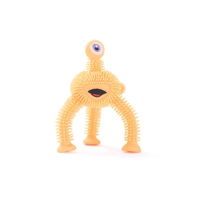 China The Hot Selling TPR Flexible Monster Children's Toys Toy Animal Fluffy Ball Squeeze One/Two Eyes Toys For Kids Or Adults for sale