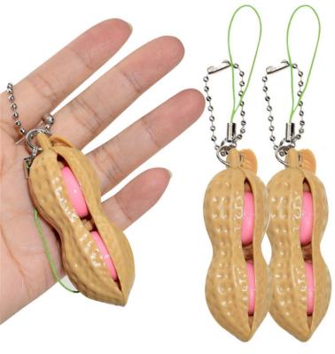 China Kids Gift Hot Sale Funny Squishy Person Sensory Toys Squeeze Soy Peanut Anti Stress Squishy Person Toy Keychain For Kids for sale