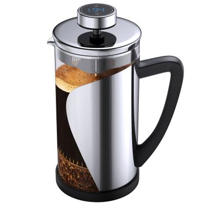 China Touch Screen Display Coffee French Press with Timer Functional Bottle Tea Maker Easy to Use Temperature and Milk Tea Drinks Maker for sale