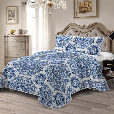 China Sustainable Supplier factory price custom design queen printed collections polyester ultrasonic bedding set for sale