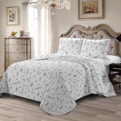 China Sustainable Factory Direct Price Ultrasonic Quilt Set Bedspread Sets Reversible Home Quilt Bedspread for sale