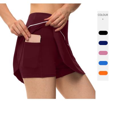 China Breathable High Waist Workout Sports Short Skirts With Pocket OEM&ODM Custom Active Wear Apparel For Golf Tennis for sale