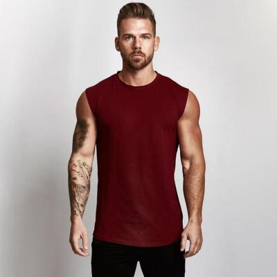 China Pure Cotton Anti-Shrink Sweat Wicking Activewear Vest Top Mens Sports Gym Tank Tops for sale