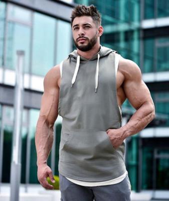 China Breathable Dry Fit Sleeveless Sports Running Gym Custom Hoodie Men Shirt for sale