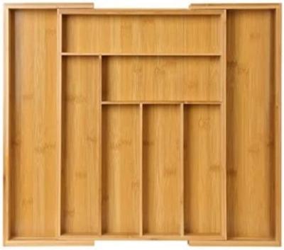 China Cutlery Sustainable Bamboo Expandable Tableware Organizer and Utensils Storage Rack for Buffet for sale