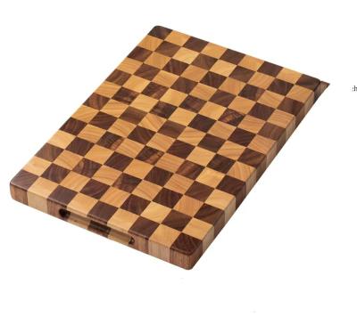 China New Design Sustainable Cutting Board Rectangle Rubber Wooden Cutting Block Block For Kitchen for sale