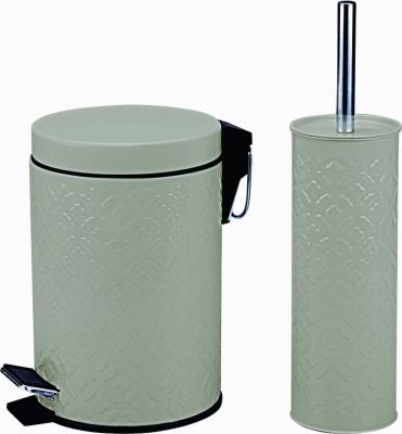 China Bathroom Powder Coating 3L Rubbish Bin Foot Pedal Bin Viable Embossed Waste Bins for sale