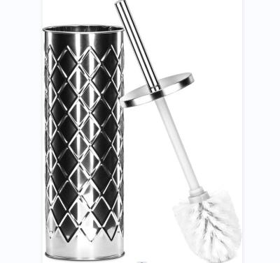 China Sustainable Bathroom Toilet Brush And Embossed Stainless Steel Toilet Brush And Holder Holder for sale