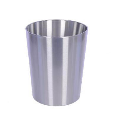 China Sustainable Indoor Steel Open Lid Garbage Bin Round Shape Durable Garbage Basket for sale