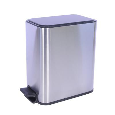 China 2023 Viable New Wholesale Square Kitchen Waste Trash Can With Pedal Desk Lid Pedal Soft Closed Trash Can for sale