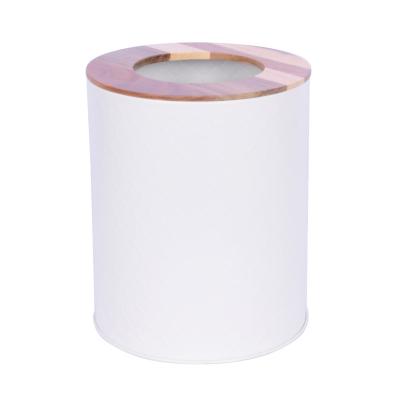 China Sustainable Round Metal Trash Can Waste Bin 5L Waste Container Trash Can For Bathroom for sale