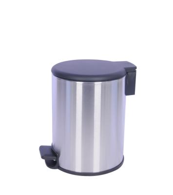 China Sustainable Metal Waste Bin Stainless Steel Pedal Trash Can With Lid 3/5/12L Plastic Waste Bin With Pedal For Kitchen for sale