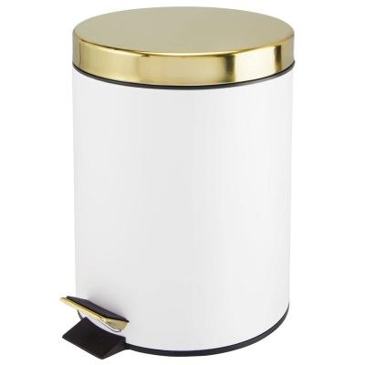 China Stainless Steel Hotel Pedal Rubbish Bin Garbage Bin Pedal Viable Round Rubbish Bin for sale