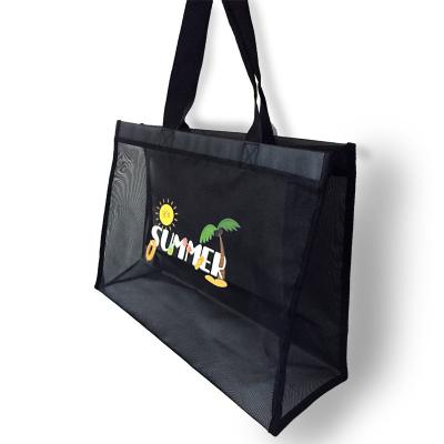 China Eco-friendly Transparent Nylon Mesh Shopping Bag Bathing Beach Bag Sauna Clothing Mesh Bag Can Be Customized for sale