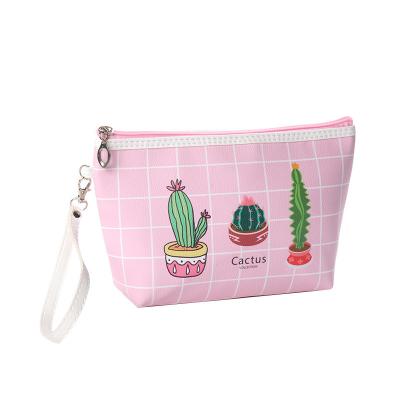 China Waterproof PU Leather Brush Storage Pouch Travel Portable Cosmetic Bag Bag Vintage Makeup Toiletries Organizer for Women Zipper and Latch for sale