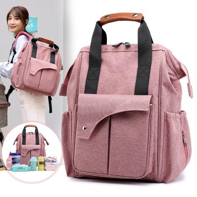 China Multifunctional Waterproof Baby Diaper Bag Large Capacity Water Resistant Backpack With Stroller Straps For Mother Outdoor Travel for sale