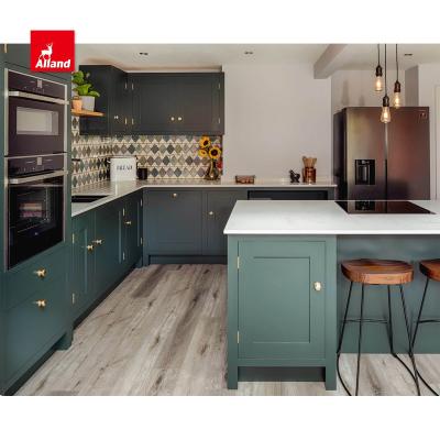 China Allandcabinet Causal American Causal Insert Framed Sideboard L Shape Dark Green Cupboards With Island For New Home for sale