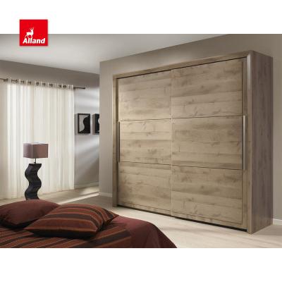 China Allandcabinets Contemporary Style Melamine Wardrobes Bedroom Closets Furniture With Sliding Door Two Panel for sale