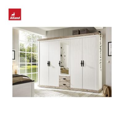 China Allandcabinets traditional style solid wood wardrobes traditional white painted wood cabinets with swing door panel for sale