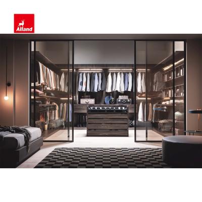 China Allandcabinets contemporary luxury style walk-in wardrobes stained glass cabinets with storage units for sale