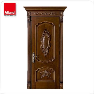 China Traditional internal antique design solid oak wood door for living room for sale