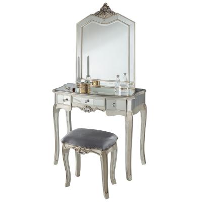 China Popular Mirrored DISPLAY Mirrored Dressing Table And Stool Dresser for sale