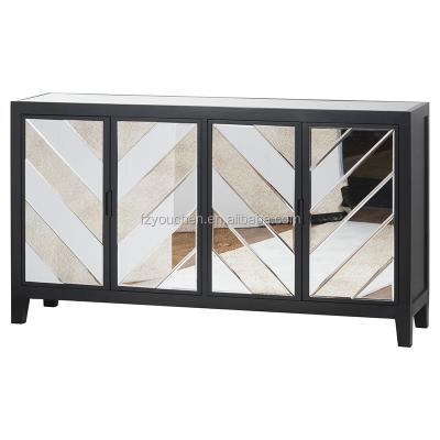 China French Storage Replica Mirrored Luxury Sideboard Furniture for sale