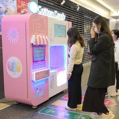 China Latest MG320 Children's Pink Cotton Candy Robot Commercial Supply Vending Machine Delicious Sweetreats Automatic Floss in Mall Carnival for sale