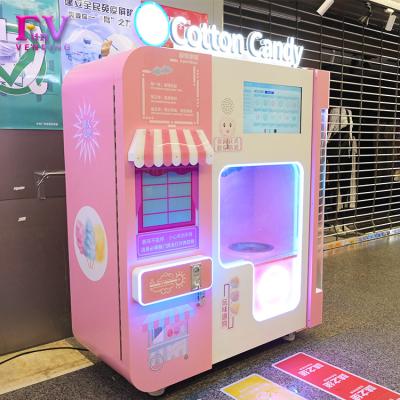 China Factory supply high quality latest commercial colorful clouds roll silk rose flower automatic cotton candy making vending machine for sale