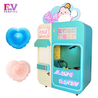 China Commercial Supply Fully Automatic Making Pink Fairy Floss Commercial Flower Marshmallows Cotton Candy Pink Vending Machine for sale