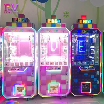 China Metals+Glass Indoor Arcade Challenge Coin Operated Minute To Win It Professional Brick Stacker Doll Toy Gift Plush Pile Up Epic Games Machine for sale