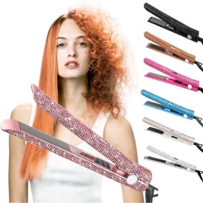 China Salon Hair Make Rhinestone Hair Straightener Flat Irons 480 Degrees, Multifunctional Hair Styling Flat Iron with Bling Diamante Private Label for sale