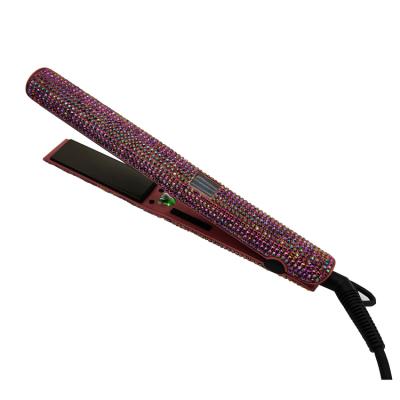 China Salon Hair Make New Crystal Ceramic Iron ptc Fast Heating Hair Straightener LCD Show High Temperature Flat Iron for sale