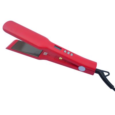 China Supplier Multifunctional Private Label Factory Curler Straightener Hair Flat Iron 2 Inches Wide Flat 480 Degree LCD Display Hair Straightener Flat Iron for sale