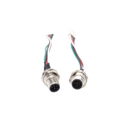 China Automative M12 Customized 5pin Male Cable Plug Connector 30cm Wire 30cm for sale