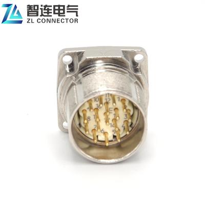 China Power Waterproof Signal M23 Square Flange Socket 17 Pin Connector for sale