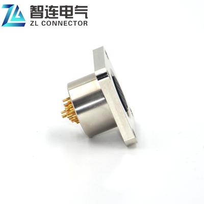 China Automative Square Flange Metal Connector M16 Solder Type 24 Pin Female Socket Square Connector for sale