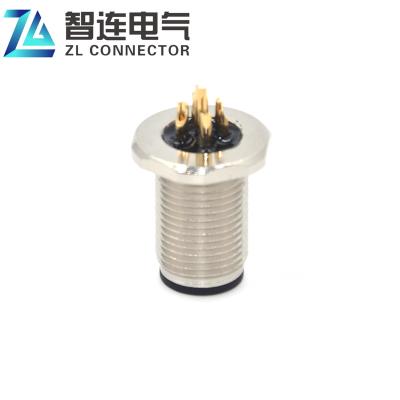 China AUTOMATIVE M12 Flange Socket Connector 3pin 4pin 5pin 8pin Rear Panel Mount Sensor Connector Waterproof for sale