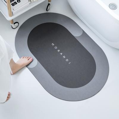 China Anti-Slip Diatom Mud Soak Super Absorbent Floor Mat For Bathroom Door Mat for sale