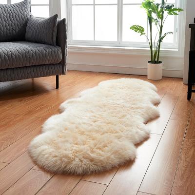 China Washable Hot Sale Shaggy Factory Thickness Fashion Sheepskin Floor Rug Faux Fur Area Rug Small Area Rug for sale